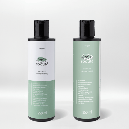 Zestaw Soouté - szampon i odżywka wzmacniająca, 2 × 250 ml